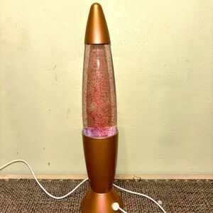 Rose gold glitter lava lamp